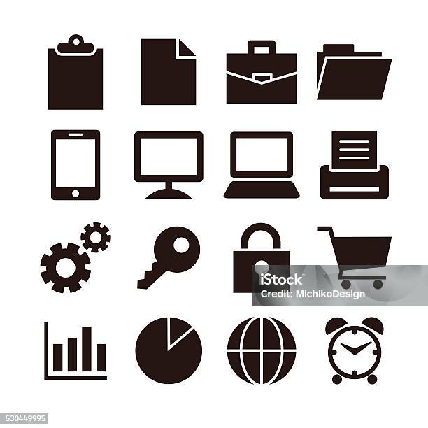 Business Icons Stock Illustration - Download Image Now - Icon Symbol, Fax Machine, Bag