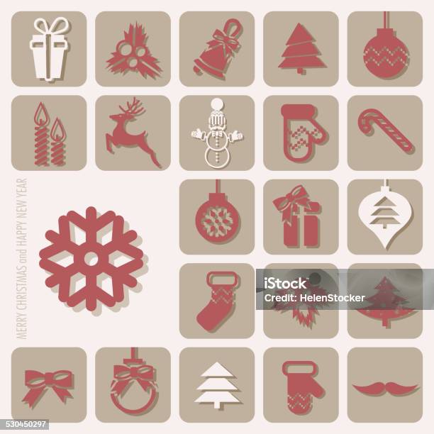 Christmas Icons Set Stock Illustration - Download Image Now - Bell, Box - Container, Candle