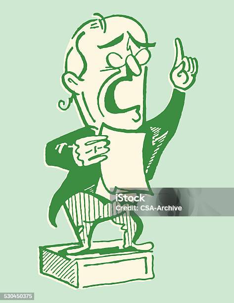 Man Speaking On Soapbox Stock Illustration - Download Image Now - Accessibility, Adult, Adults Only