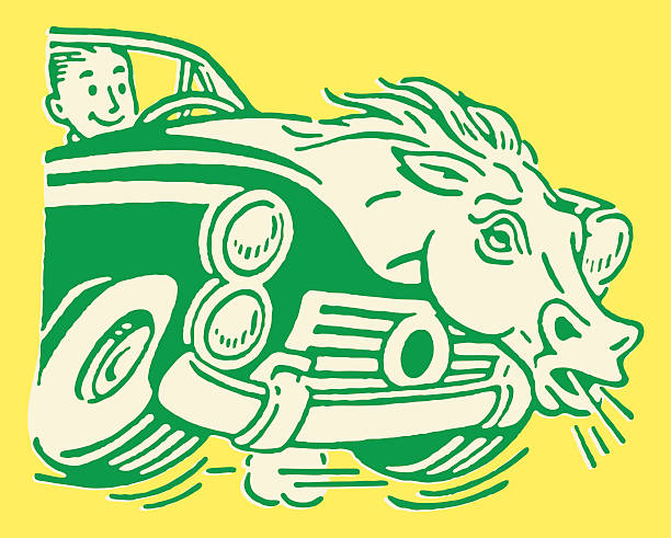 ilustrações, clipart, desenhos animados e ícones de potência como o emblema de capô de carro - hood ornament