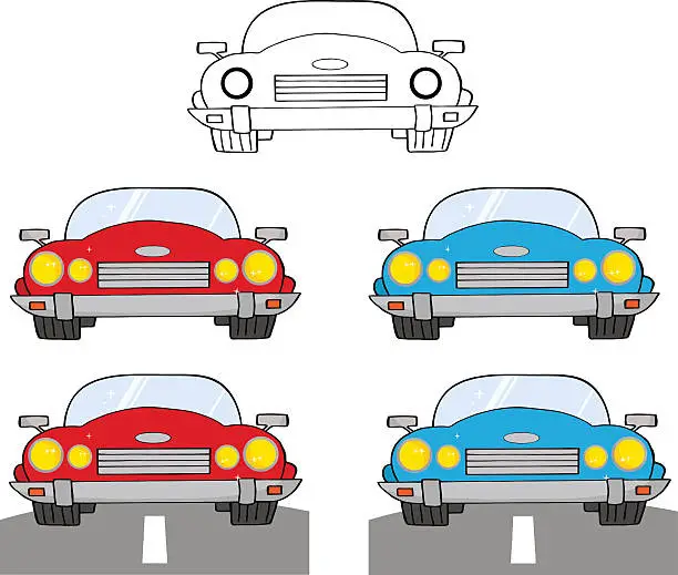 Vector illustration of Collection of Car