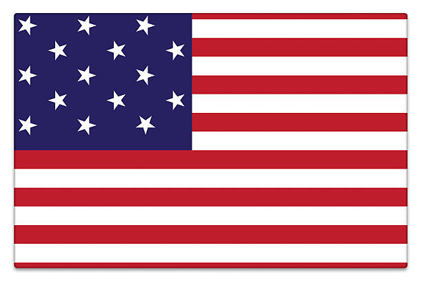 istock Gloss US Star Spangled Banner flag on white 530456213