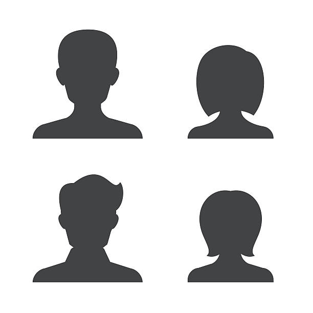 People silhouettes Vector silhouettes set of modern people isolated on white avatar photos stock illustrations