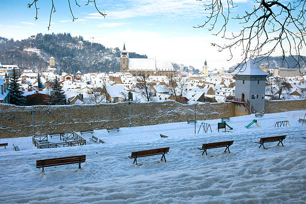 istock Brasov old city panoramic view 530456625