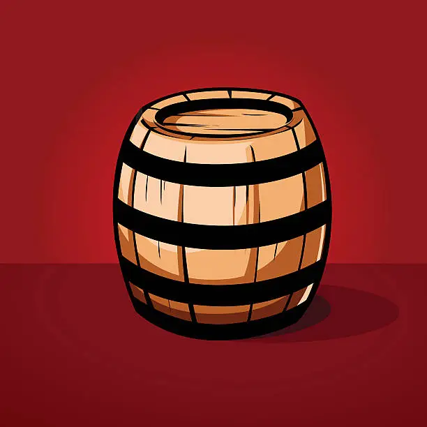 Vector illustration of Wood Barrel