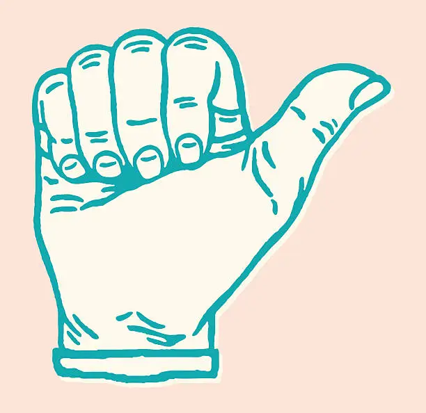 Vector illustration of Hand with Thumb Out