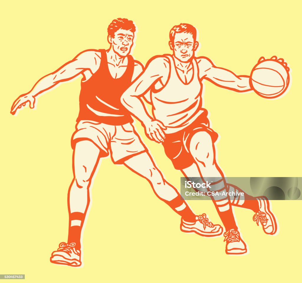 Two Men Playing Basketball http://csaimages.com/images/istockprofile/csa_vector_dsp.jpg Activity stock vector