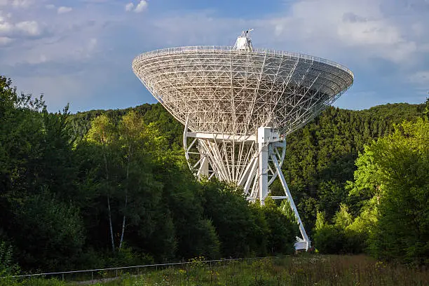 Radio Telescope Effelsberg in Germany with a diameter of 100 meters, second largest fully steerable radio telescope on the Earth.
