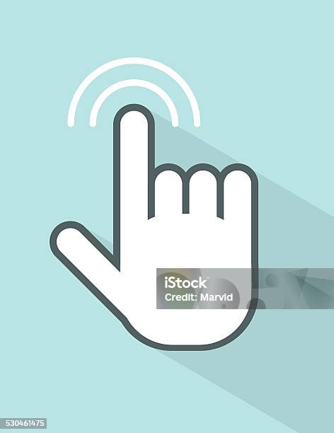 Vector Hand Touching Screen Stock Illustration - Download Image Now - Cursor, Design, Flat Design