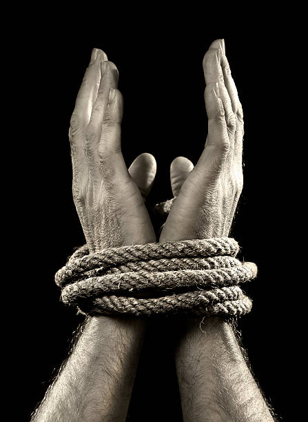man hands wrapped rope around wrists in victim abused concept - free porn bildbanksfoton och bilder