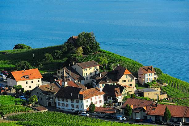 istock village is by the lake Geneva 01 530467127