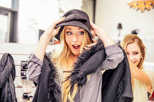 Young women shopping in the retail shop