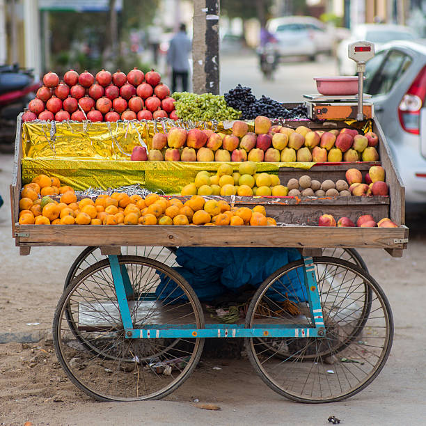 Fruits_cart stock photo