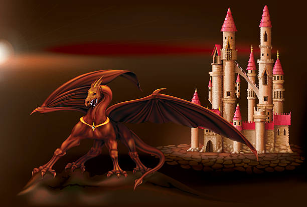 fantasy i dragon - lindworm stock illustrations