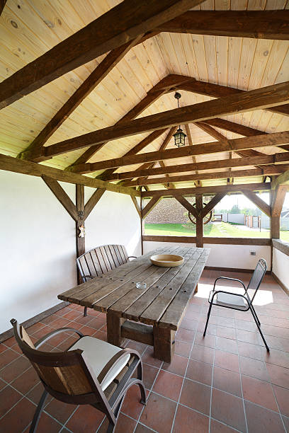 istock cozy veranda in wooden house 530471639