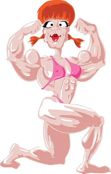 Vector illustration of Bodybuilder woman