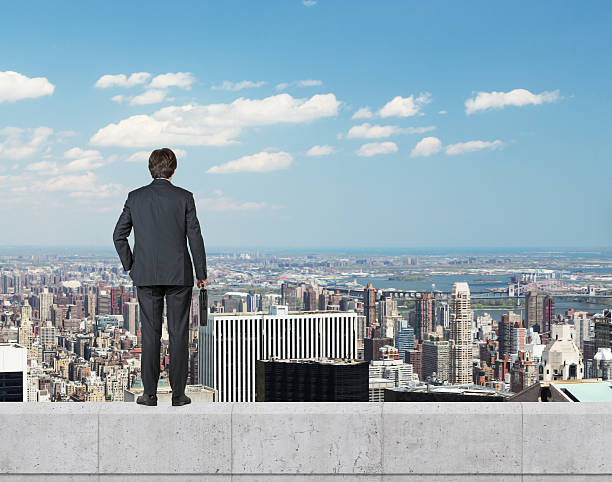 istock Businessman standing on roof 530472825