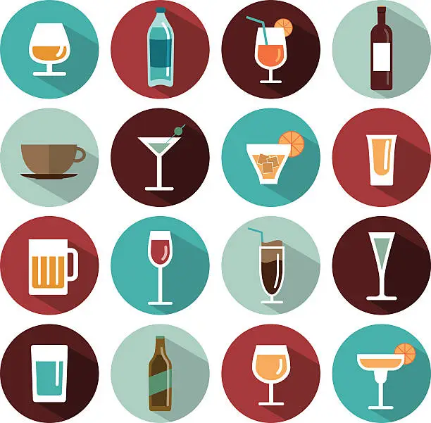 Vector illustration of vector drinks icons