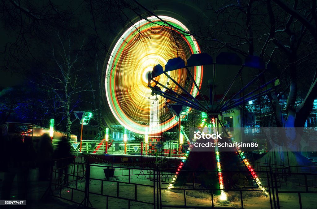 City attraction at night Blurred Motion Stock Photo