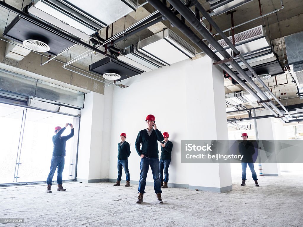 architect in construction--multiple exposur 30-39 Years Stock Photo