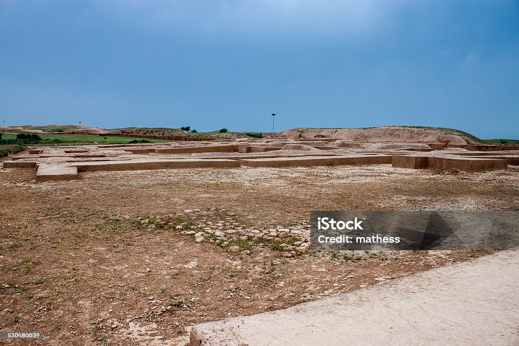 Foundations of temples Foundations of temples around zikkurat Choqa Zanbil, Iran Brick Stock Photo