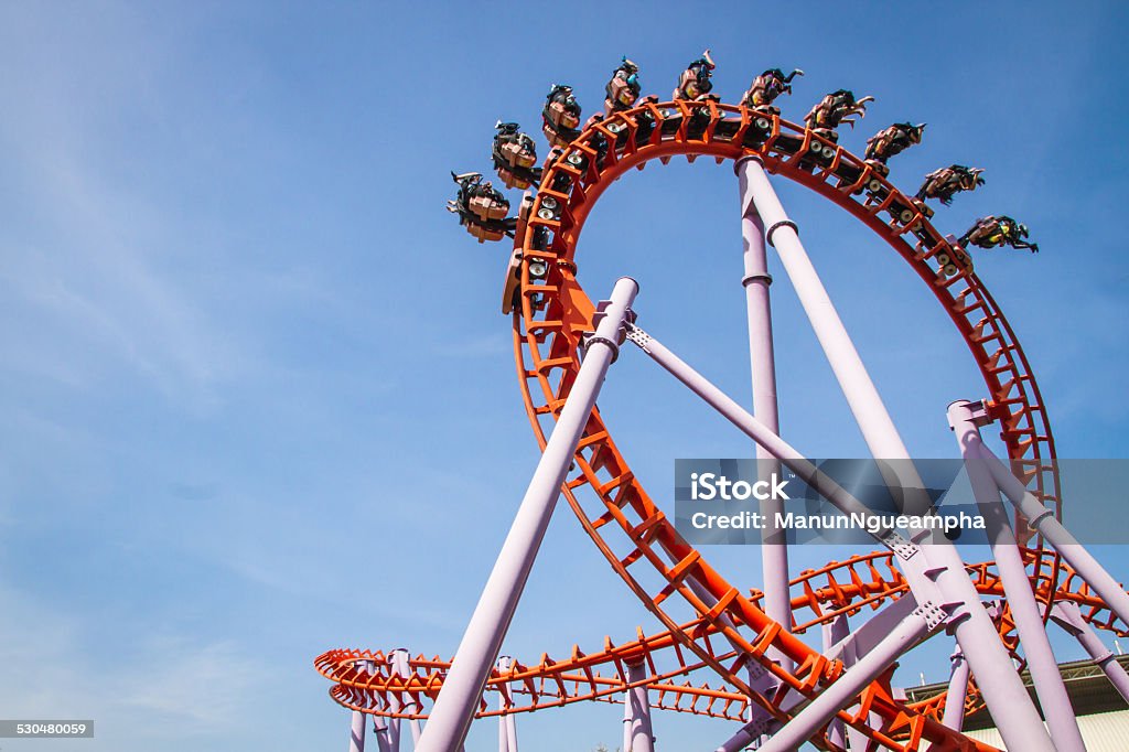 Rollercoaster against blue sky Rollercoaster against blue sky. Rollercoaster Stock Photo