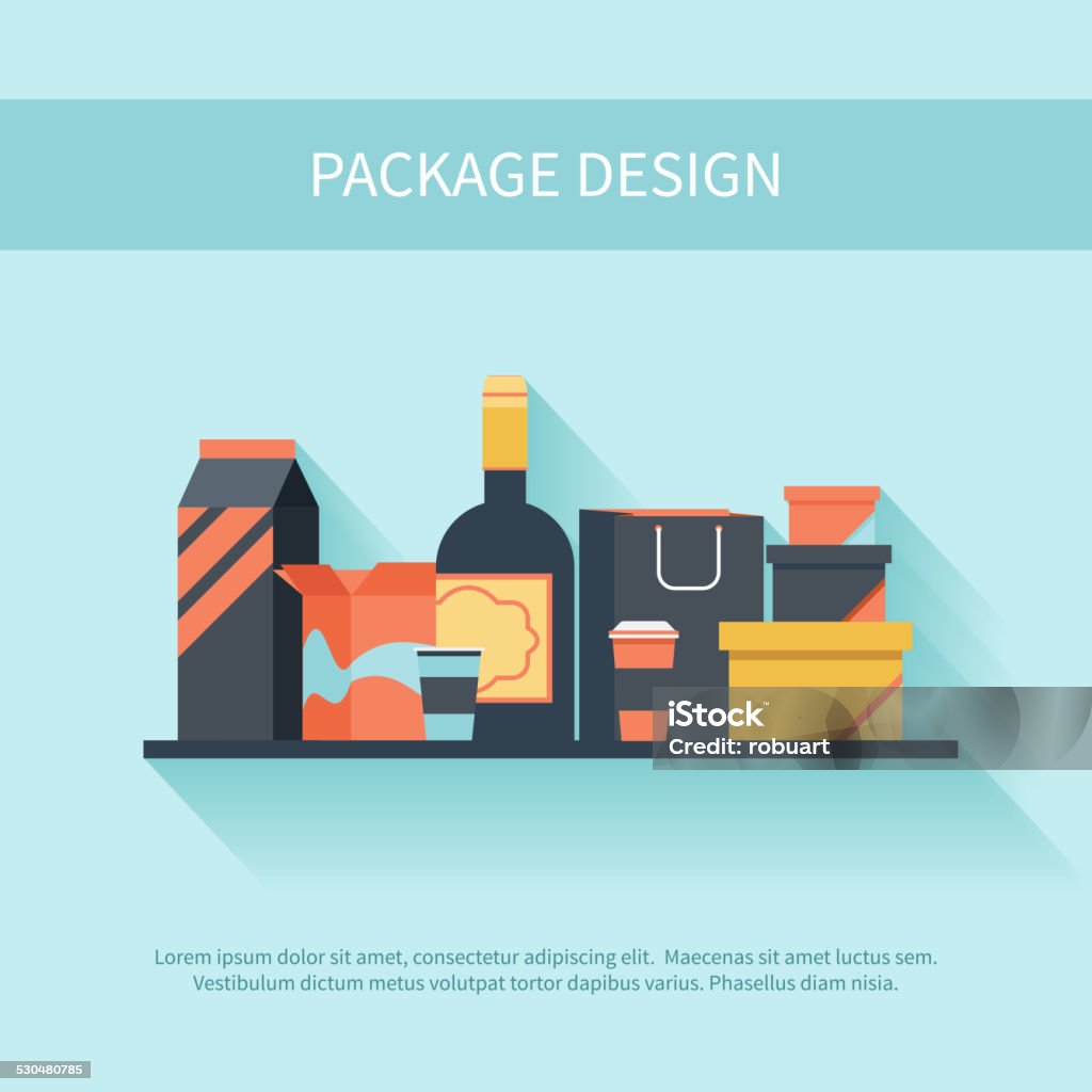 Package Set Layout Package Design In Flat Style Stock Illustration - Download Image Now ...