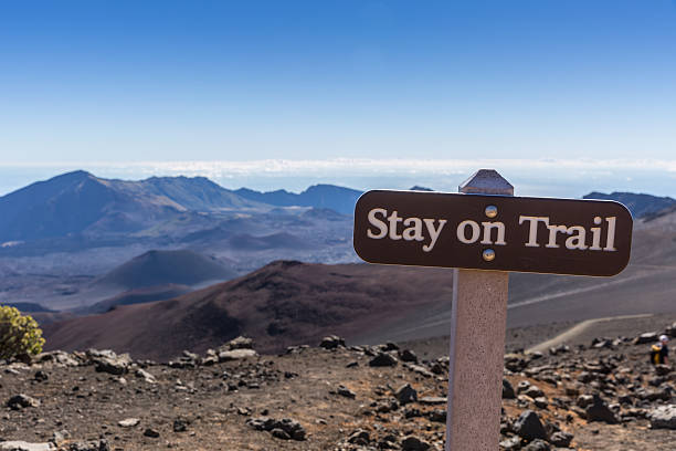 istock Stay on Trail Sign, Haleakala Crater, Hawaii 530481259