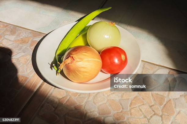 Tomatoes Peppers Onions Is Vegetables In General Stock Photo - Download Image Now