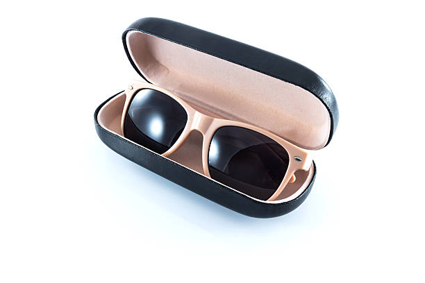 istock pink sunglasses in  pink opened case 530483755