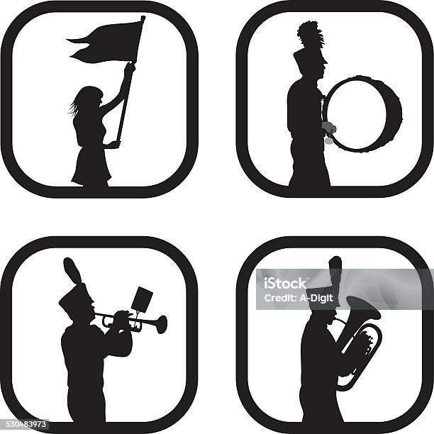 Marchingband Stock Illustration - Download Image Now - Marching Band, Icon Symbol, Performance Group