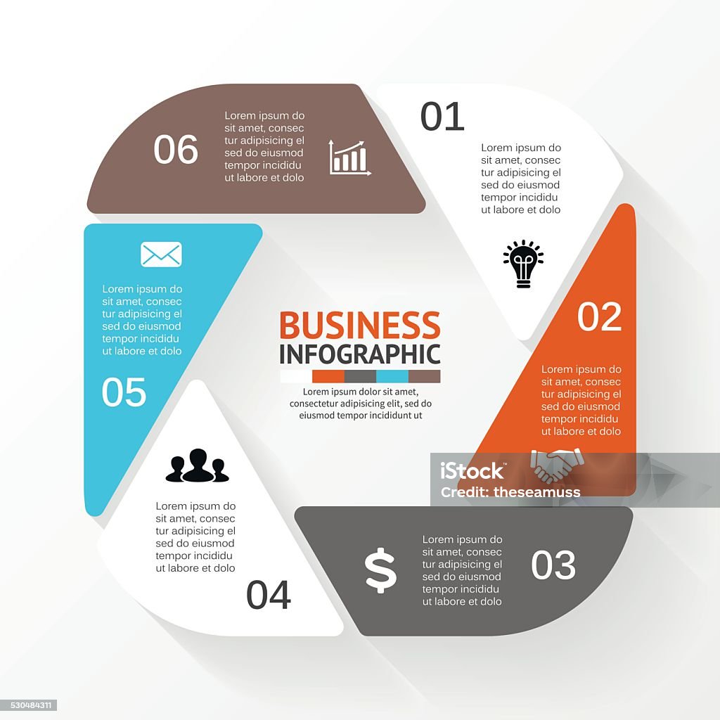 Business Kreis Infografik, Diagramm, Optionen - Lizenzfrei Abstrakt Vektorgrafik