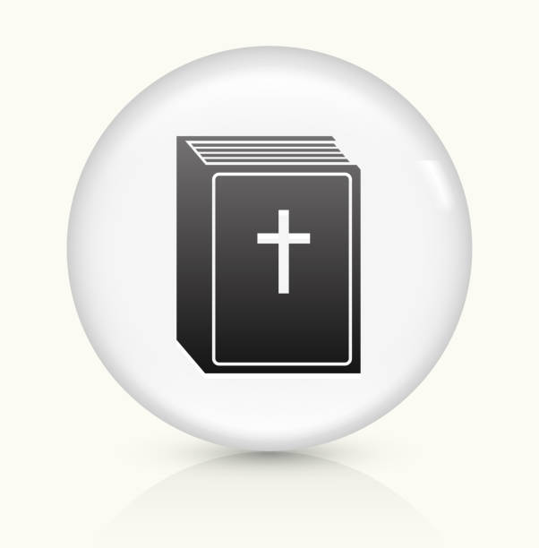 ilustraciones, imágenes clip art, dibujos animados e iconos de stock de biblia icono sobre un botón de vectores redondo y blanco - chapters