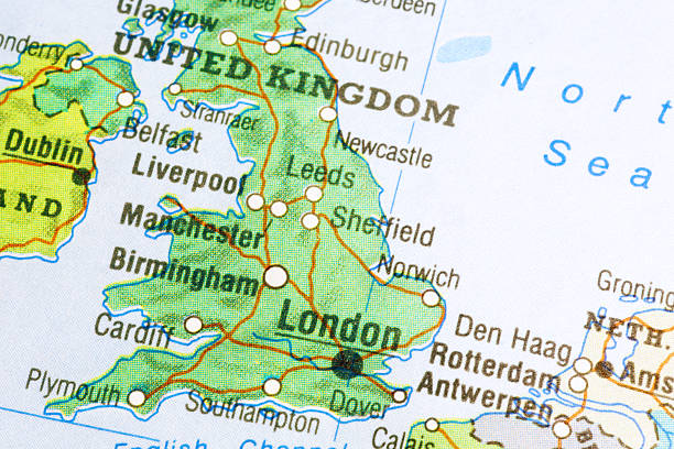 Map of Great Britain stock photo