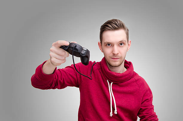 Gamer Playing Online Game Joystick Controller Stock Photo 2216745003