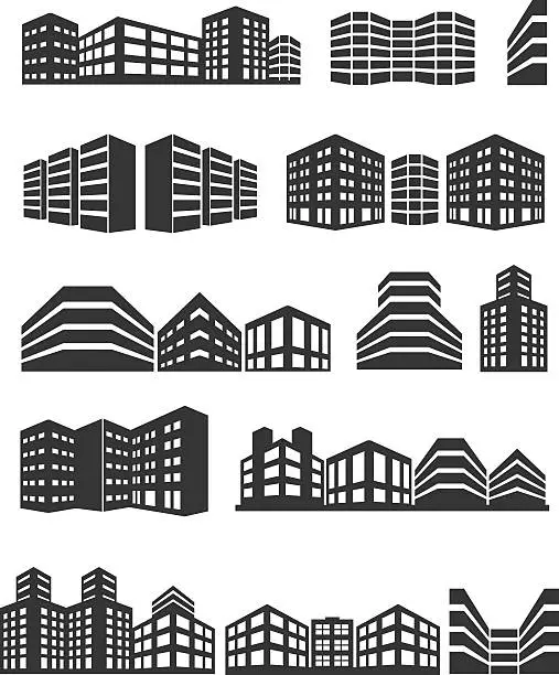 Vector illustration of Building icons