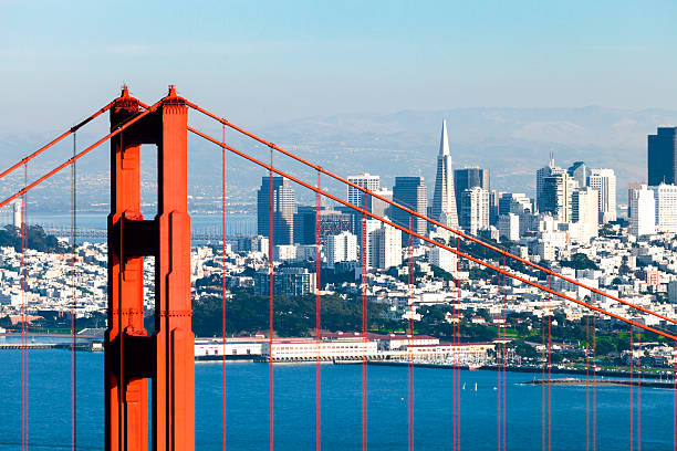 샌프란시시코, golden gate bridge) - golden gate bridge panoramic san francisco county bridge 뉴스 사진 이미지