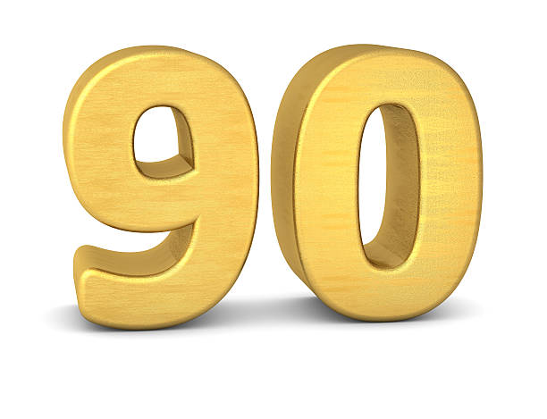 istock 3d number 90 gold 530489684