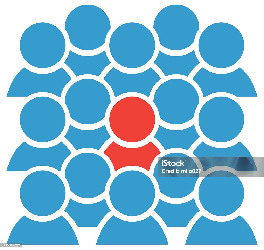 Group Icon With Red Figure Group icon blue figures with one red Adult stock vector