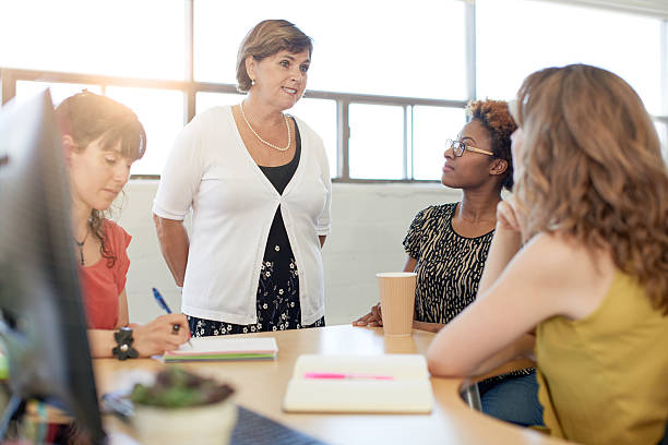 istock Unposed group of creative business people in an open concept 530490206