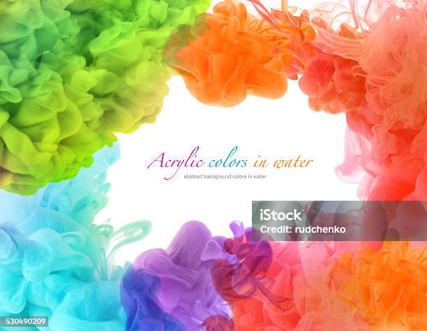 Acrylic Colors In Water Abstract Background Stock Photo - Download Image Now - Blue, Red, Splashing