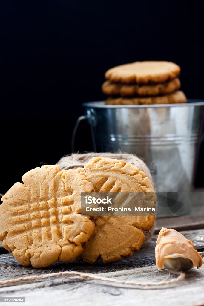 shortbread cookie with peanut butter shortbread cookie with peanut butter on a black background Backgrounds Stock Photo