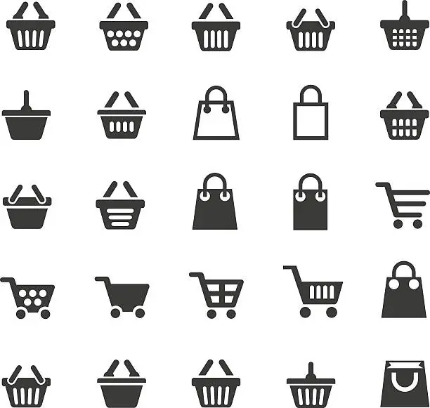 Vector illustration of Shopping cart icons