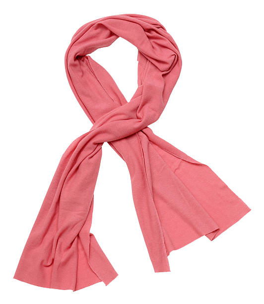 istock Pink scarf on white background 530492135
