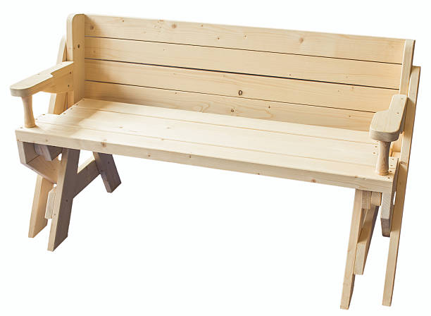 istock Garden wooden bench isolated 530492308