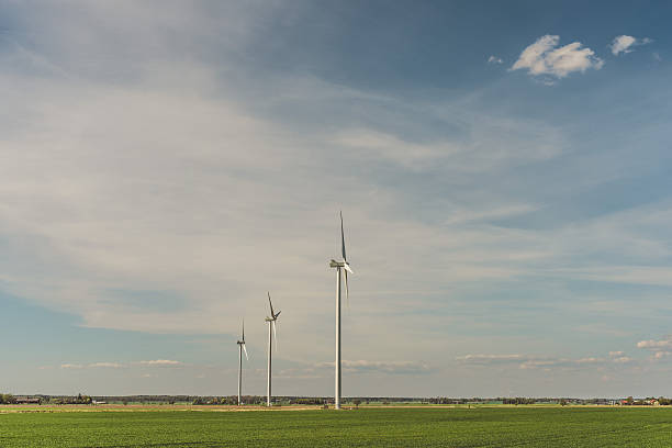 istock Rural landscape with wind turbine 530492718