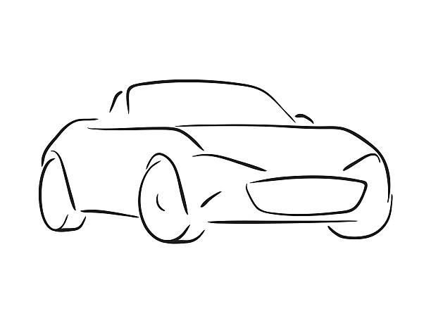 ilustraciones, imágenes clip art, dibujos animados e iconos de stock de vector boceto de un roadster - roadster