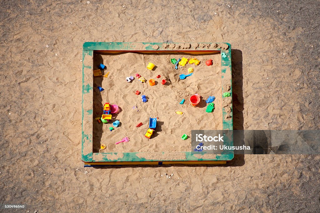 Sandbox. Top view Sandbox. Day care center (kindergarten). Top view. Sandbox Stock Photo