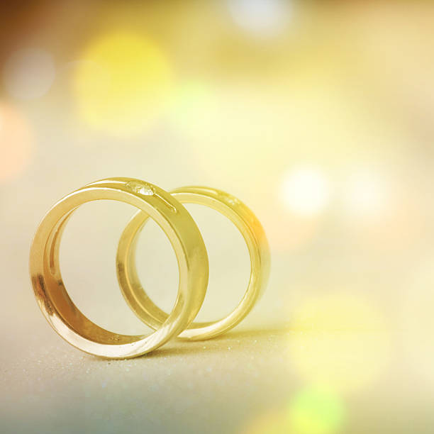 istock Two golden wedding rings 530498890