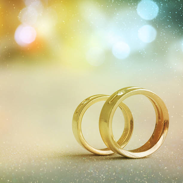 istock Two golden wedding rings 530498988
